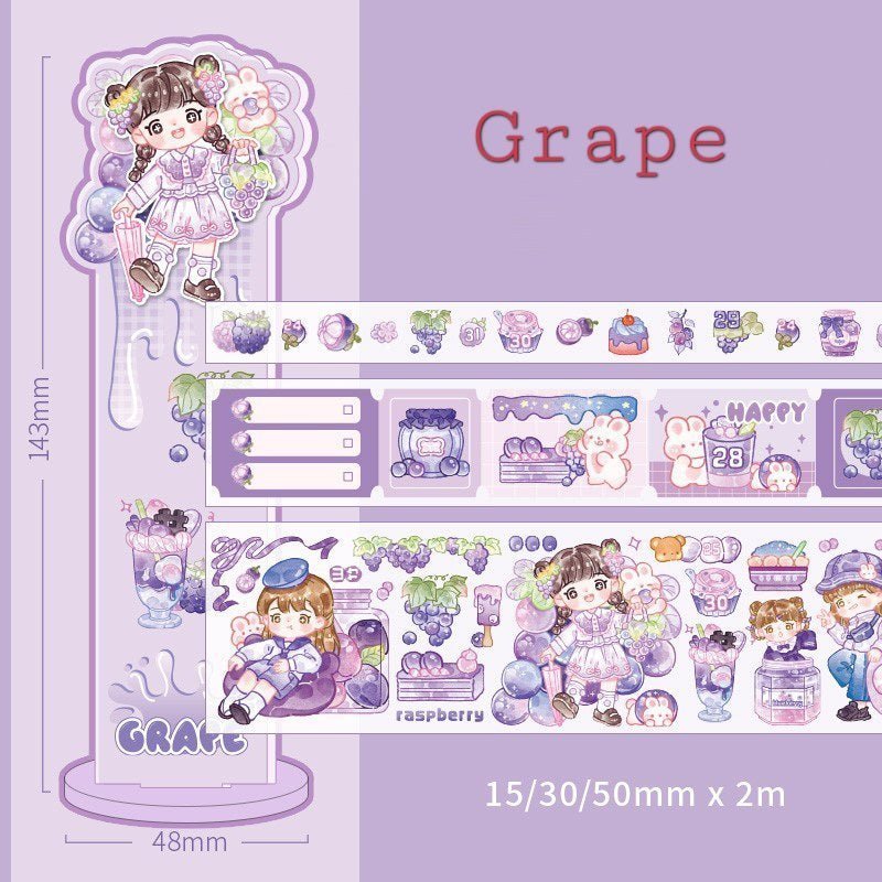 Cute Sticker Rolls and Stand ~ Fruit Series - The Kawaii Nest