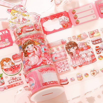 Cute Sticker Rolls and Stand ~ Fruit Series - The Kawaii Nest