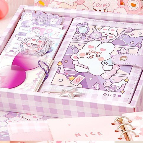Diary Gift Set ~ Fluffy Bunny - The Kawaii Nest