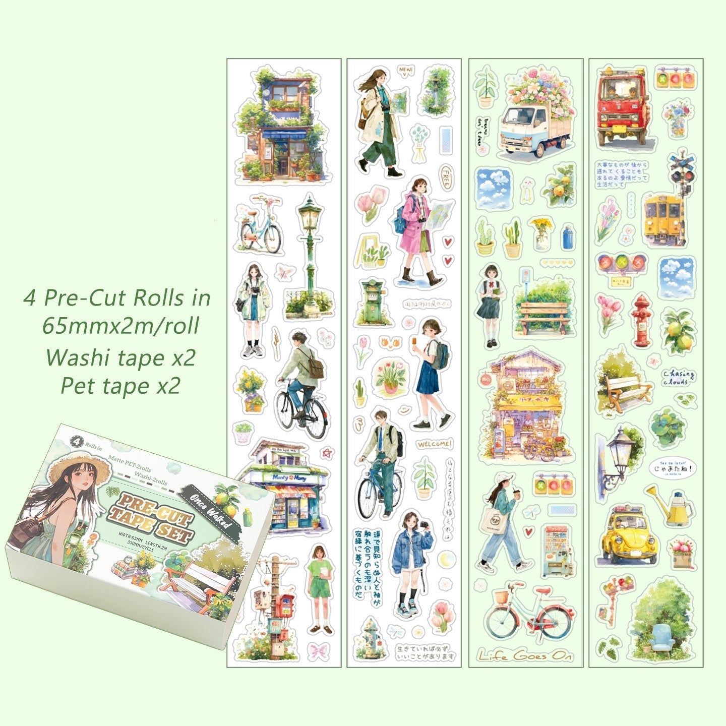Everyday Moments Pre - Cut Journal Tape Set ~ 4 Rolls - The Kawaii Neststickers