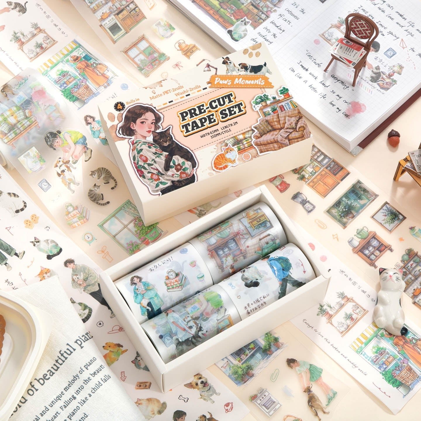 Everyday Moments Pre - Cut Journal Tape Set ~ 4 Rolls - The Kawaii Neststickers