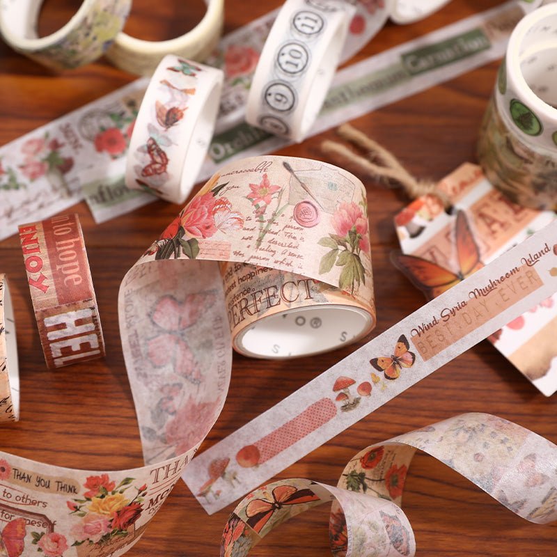 Flower & Botanic ~ Washi Tape Collector Box ~ 18 Rolls - The Kawaii Nest