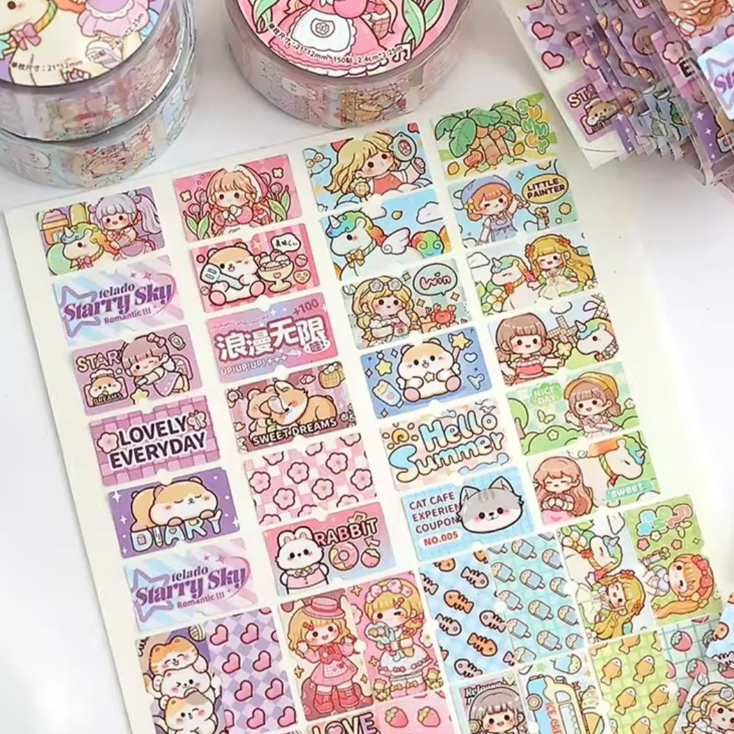 Frosted Kawaii Sticker Rolls - The Kawaii Nest