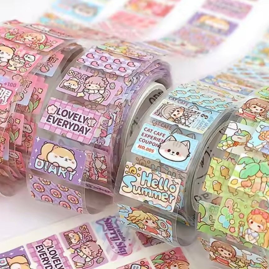 Frosted Kawaii Sticker Rolls - The Kawaii Nest