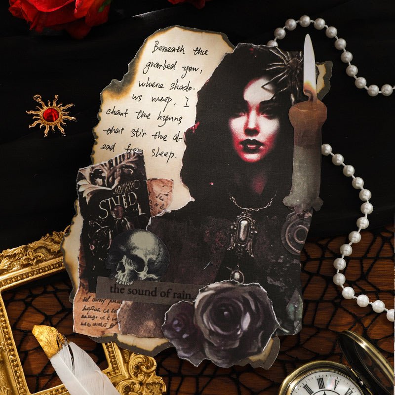 Gothic Night Castle ~ Washi Sticker and Journaling Paper Book ~ 50 Pages - The Kawaii Nest