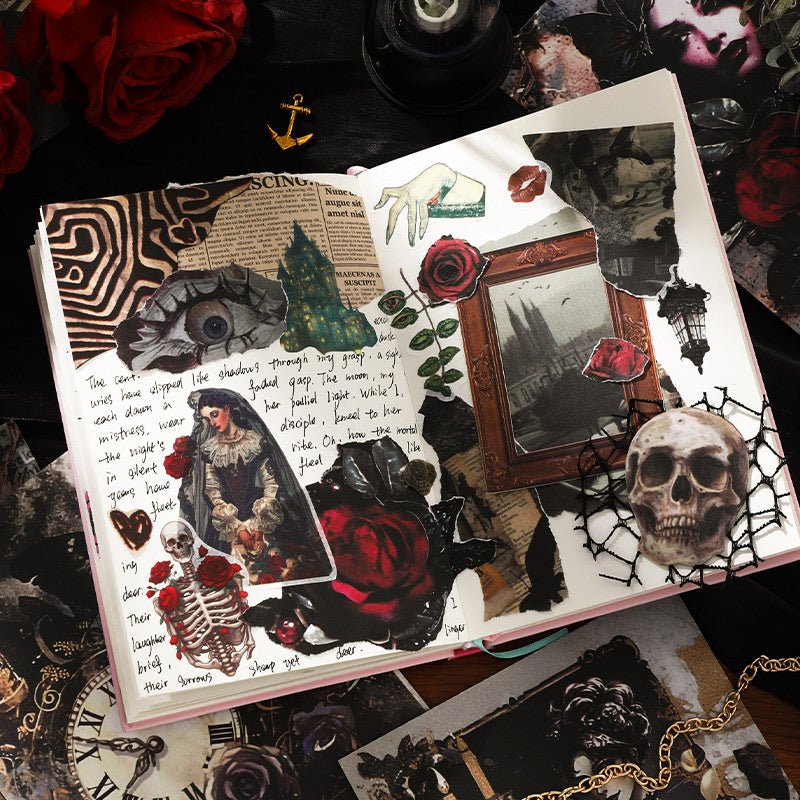 Gothic Night Castle ~ Washi Sticker and Journaling Paper Book ~ 50 Pages - The Kawaii Nest