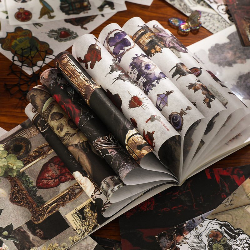 Gothic Night Castle ~ Washi Sticker and Journaling Paper Book ~ 50 Pages - The Kawaii Nest