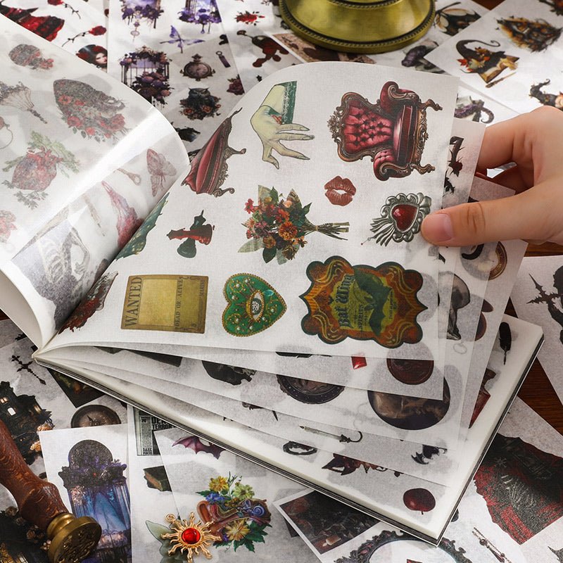 Gothic Night Castle ~ Washi Sticker and Journaling Paper Book ~ 50 Pages - The Kawaii Nest