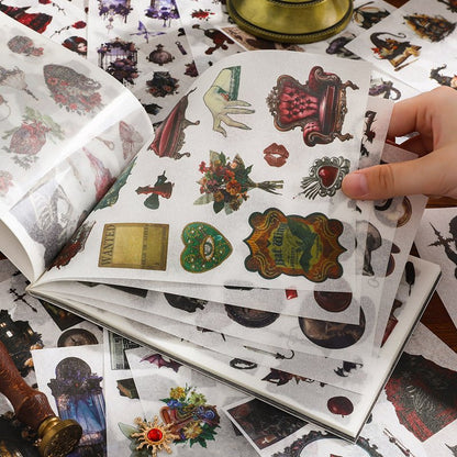 Gothic Night Castle ~ Washi Sticker and Journaling Paper Book ~ 50 Pages - The Kawaii Nest