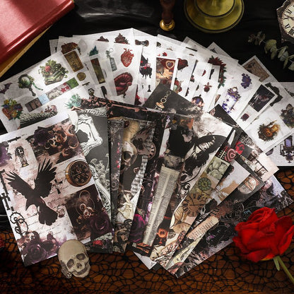 Gothic Night Castle ~ Washi Sticker and Journaling Paper Book ~ 50 Pages - The Kawaii Nest