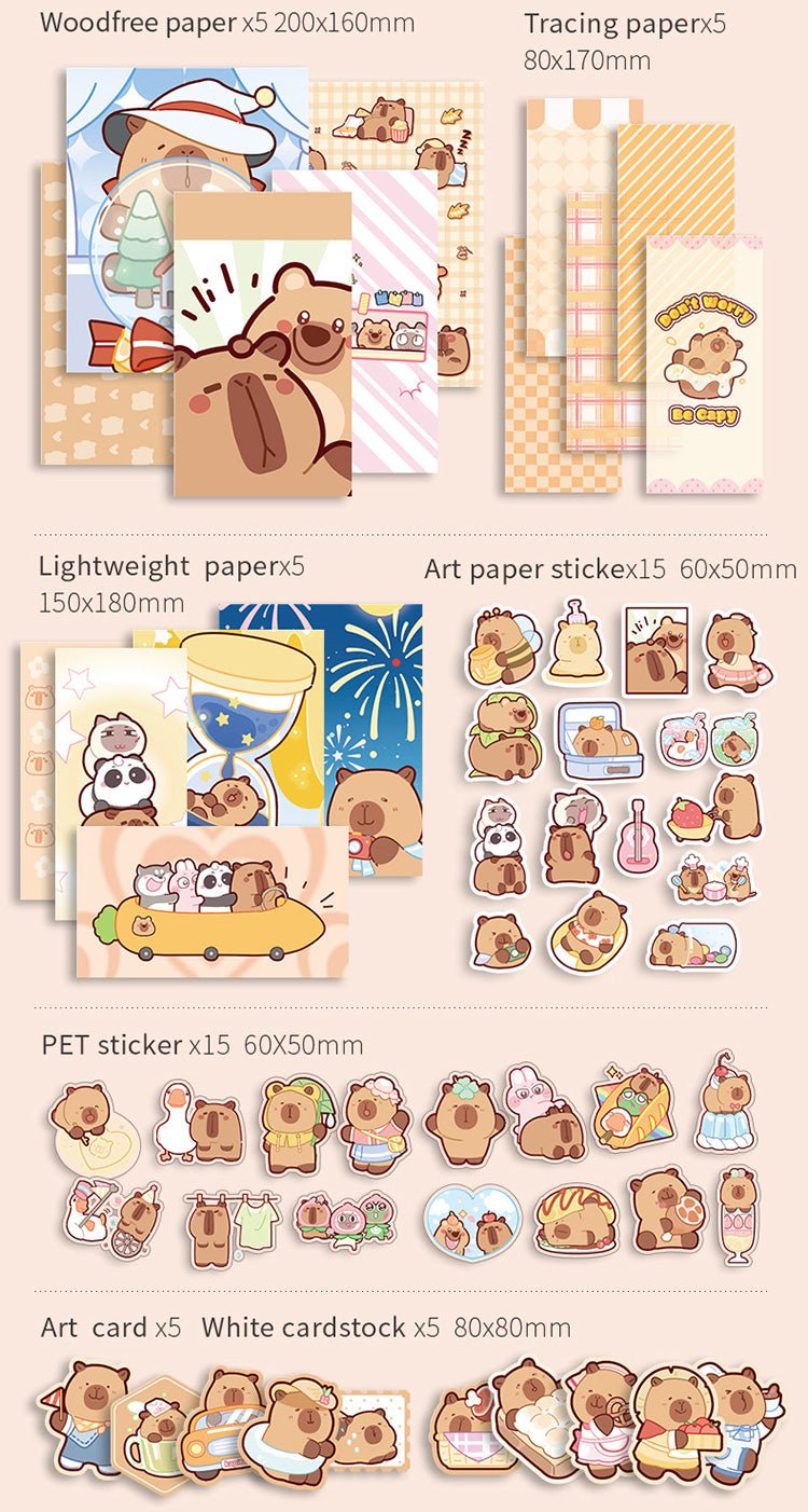Happy Capybara Journal Set - The Kawaii Nest