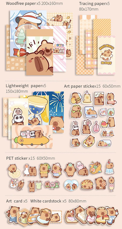 Happy Capybara Journal Set - The Kawaii Nest