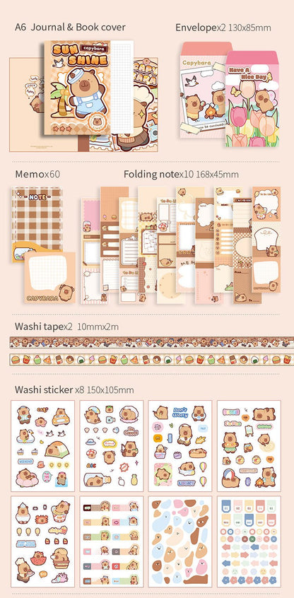 Happy Capybara Journal Set - The Kawaii Nest