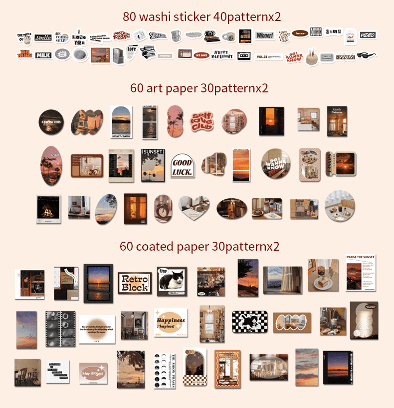 Journal Scrapbook Packs ~ 200 Pieces - The Kawaii Nest