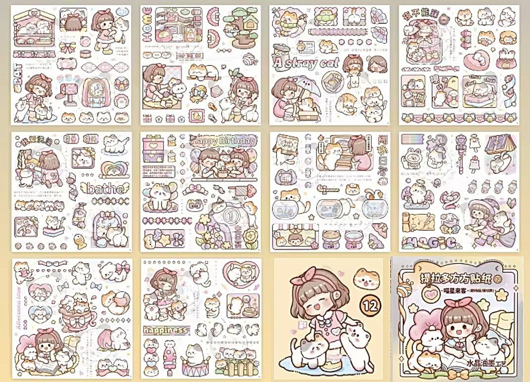 Kawaii Journaling Sticker Sheets ~ 10 Sheet Pack - The Kawaii Nest