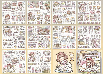 Kawaii Journaling Sticker Sheets ~ 10 Sheet Pack - The Kawaii Nest