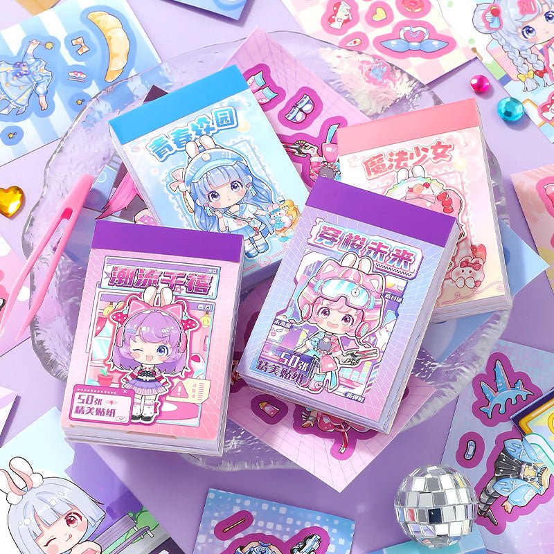 Kawaii Mini Dress - Up Doll Sticker Books - The Kawaii Nest