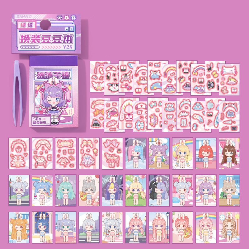 Kawaii Mini Dress - Up Doll Sticker Books - The Kawaii Nest