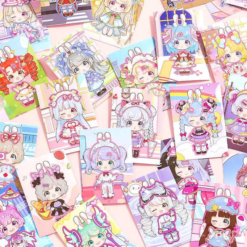 Kawaii Mini Dress - Up Doll Sticker Books - The Kawaii Nest