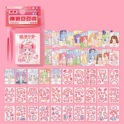 Kawaii Mini Dress - Up Doll Sticker Books - The Kawaii Nest