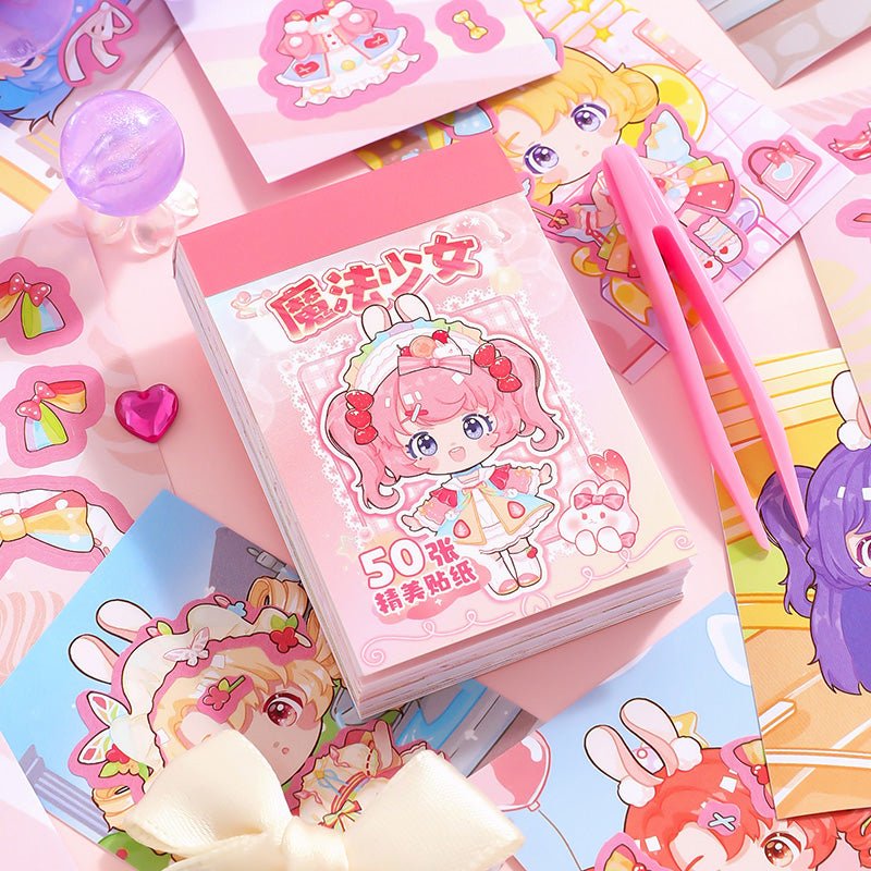 Kawaii Mini Dress - Up Doll Sticker Books - The Kawaii Nest