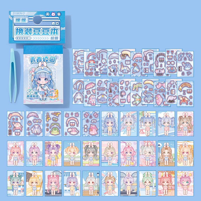 Kawaii Mini Dress - Up Doll Sticker Books - The Kawaii Nest