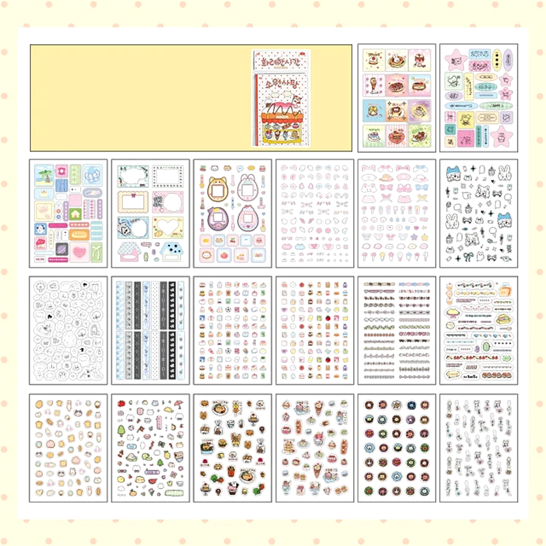 korean style pet sticker books bakery sheet display