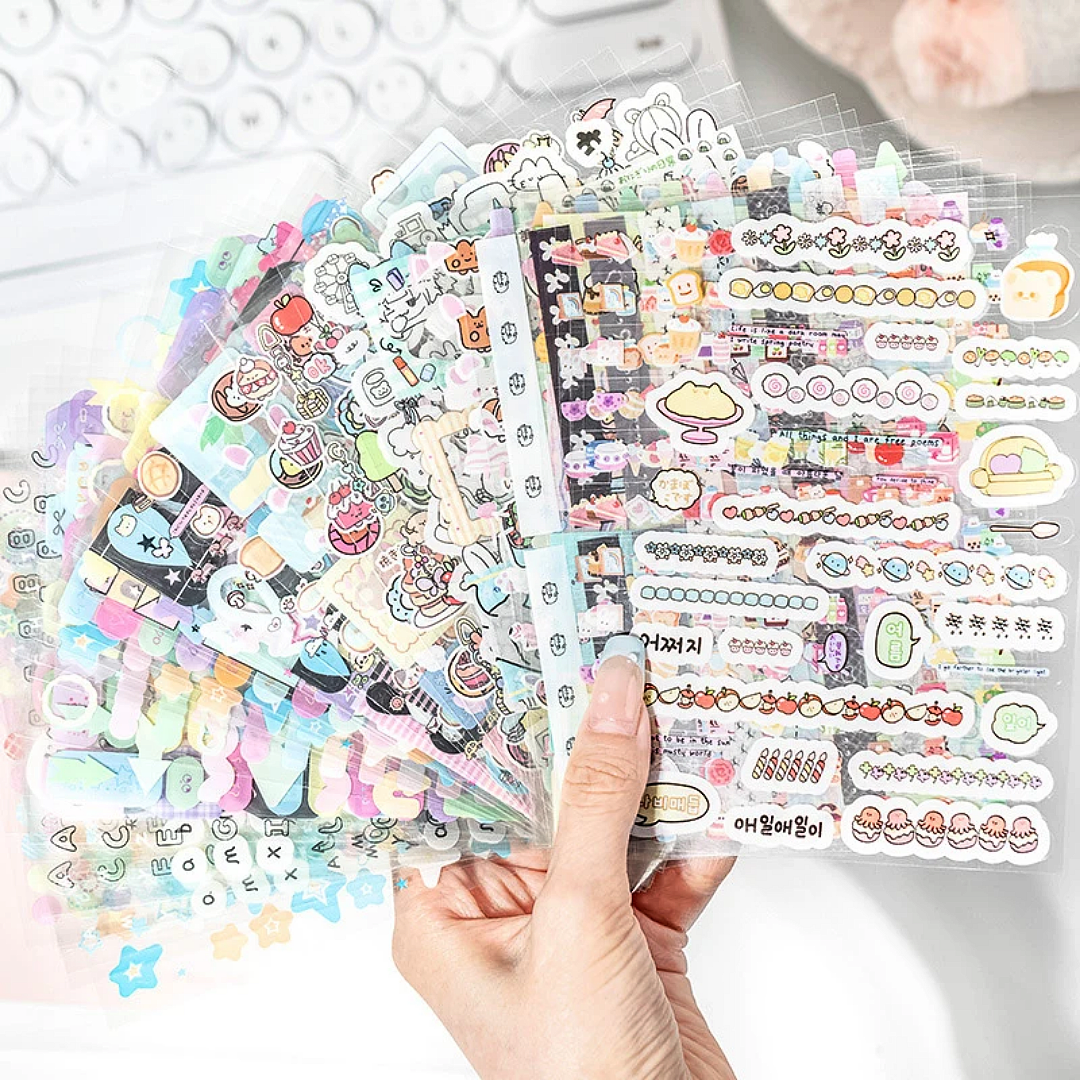 korean style pet sticker books sheet examples
