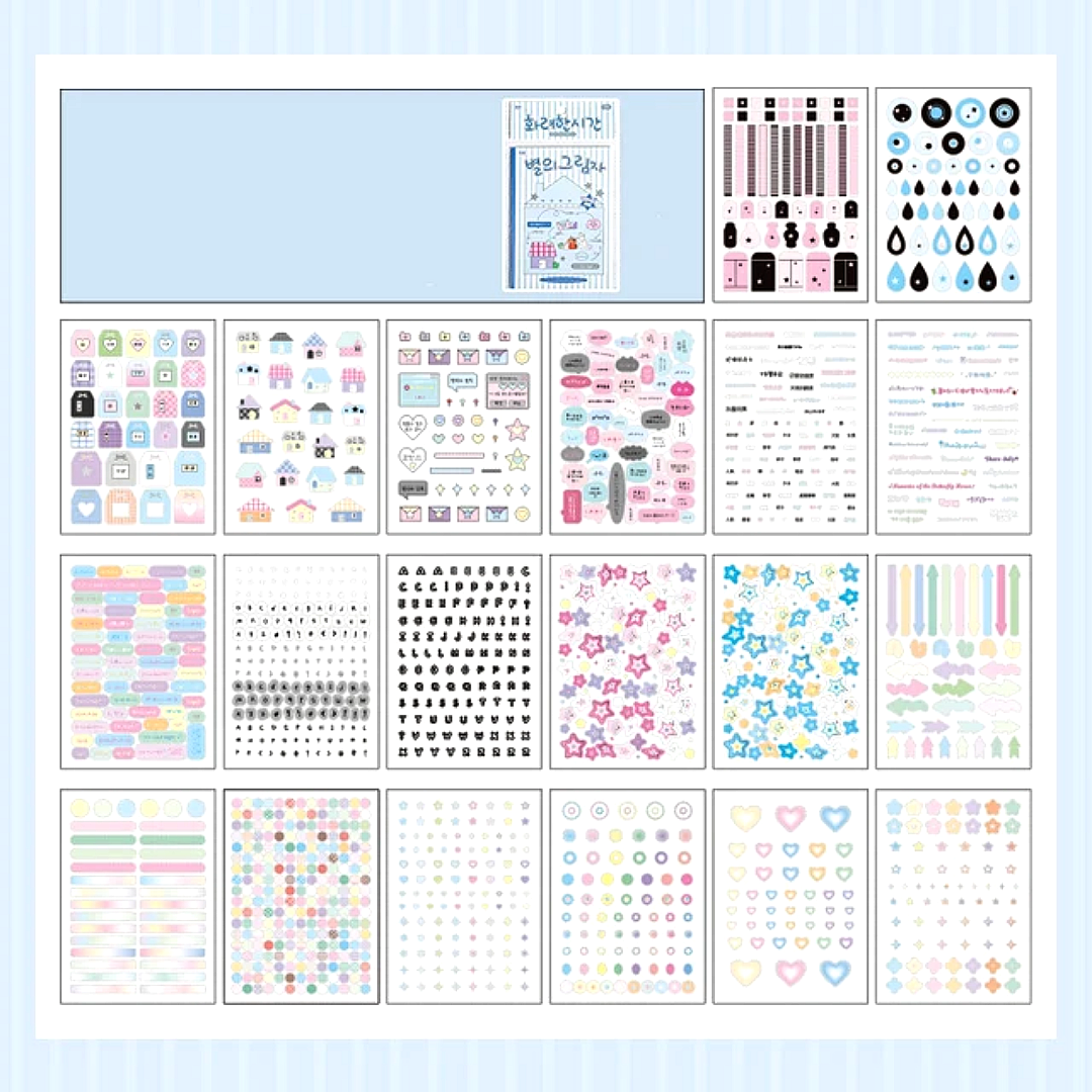 korean style pet sticker books shadow stars sheet display