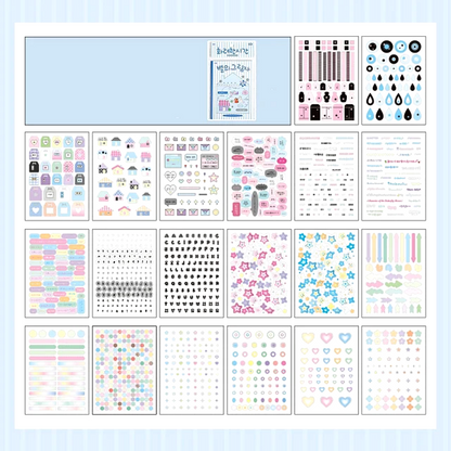 korean style pet sticker books shadow stars sheet display