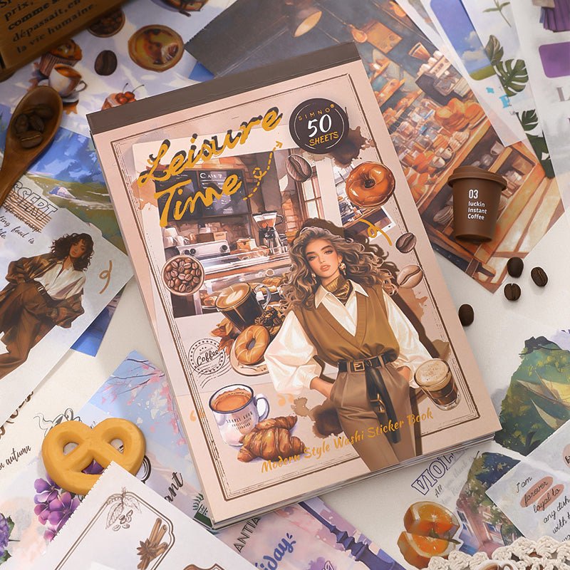 Leisure Time Washi Sticker Book ~ 50 Pages - The Kawaii Nest