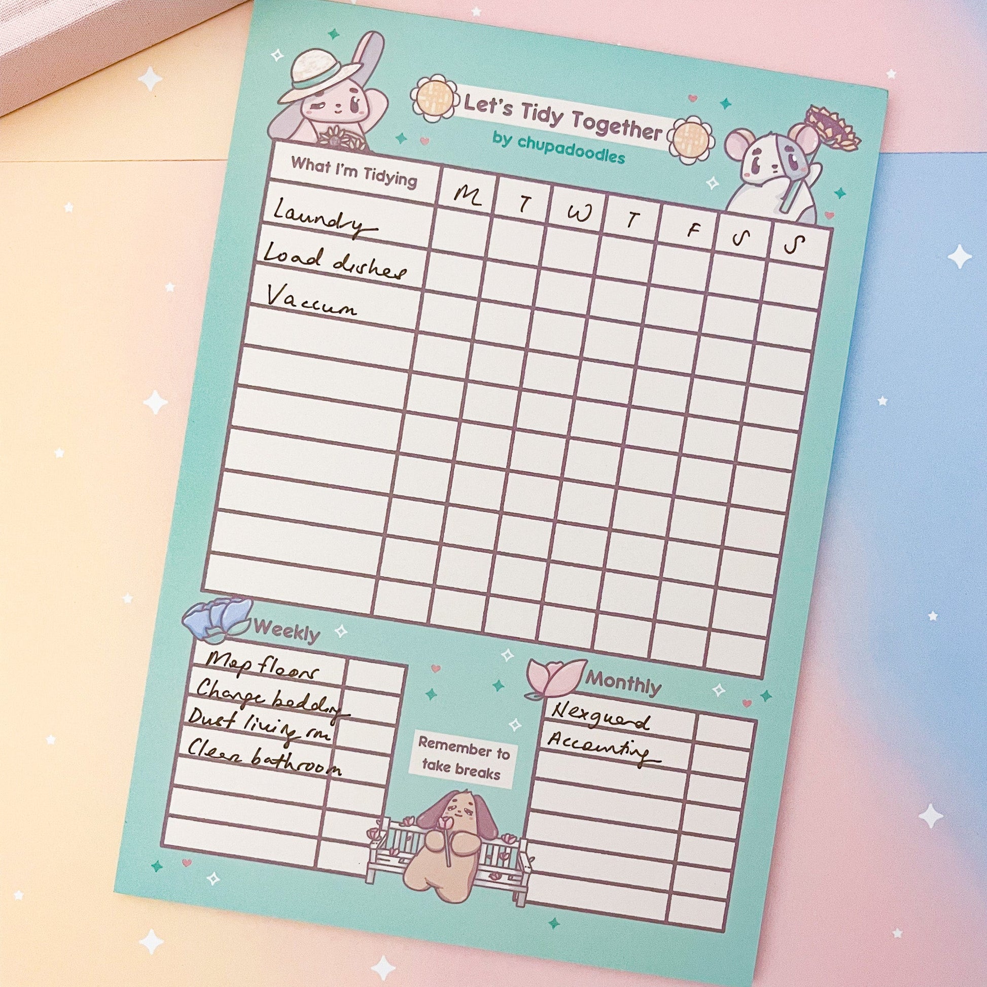 Let’s Tidy Chore List ~ Planner Notepad ~ A5 - The Kawaii Nest