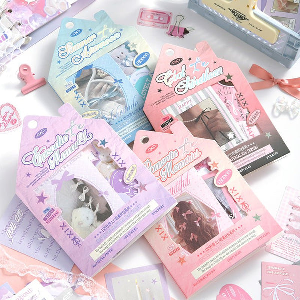 Material Papers & Stickers Pack ~ 160 Pieces - The Kawaii Nest