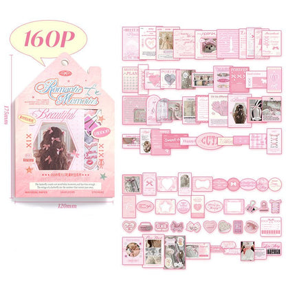 Material Papers & Stickers Pack ~ 160 Pieces - The Kawaii Nest