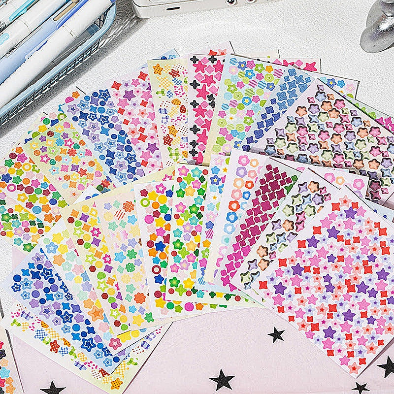 mini deco star sticker books sheet layout