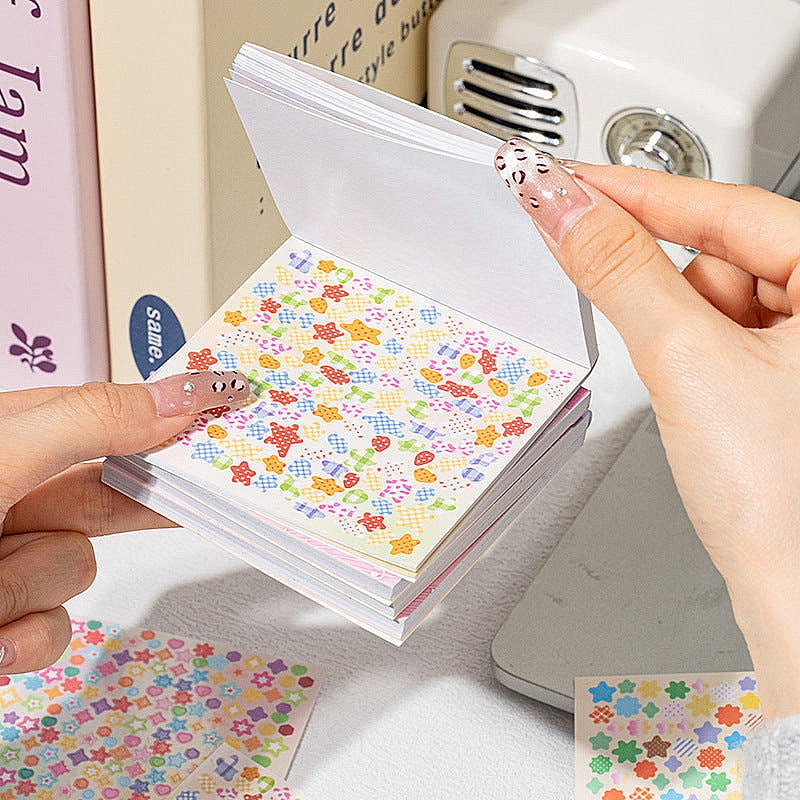 mini deco star stickers open book example
