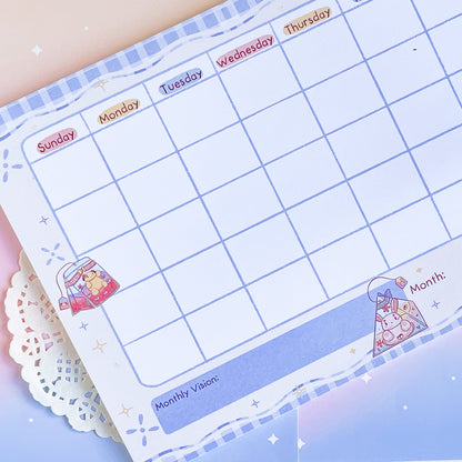 Monthly Planner Notepad ~ Kawaii Tea Party ~ A4 - The Kawaii Nest