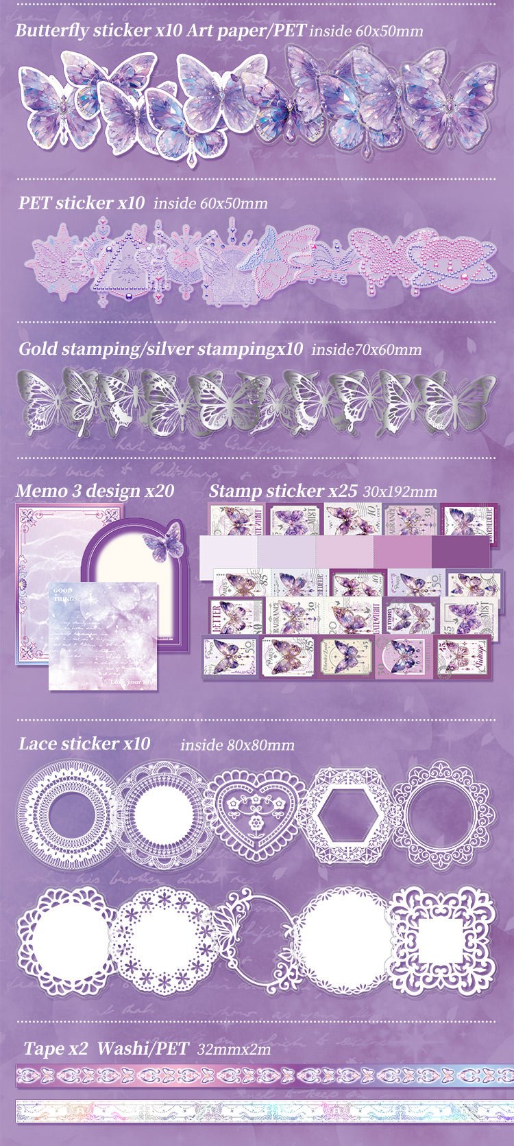 Moonlight Serenade ~ Butterfly Journal Set - The Kawaii Nestjournals