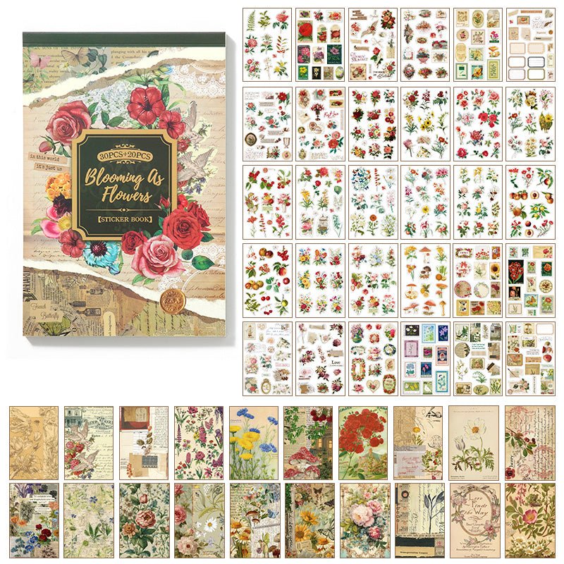 Nature Washi Sticker and Journaling Paper Book ~ 50 Pages - The Kawaii Nest