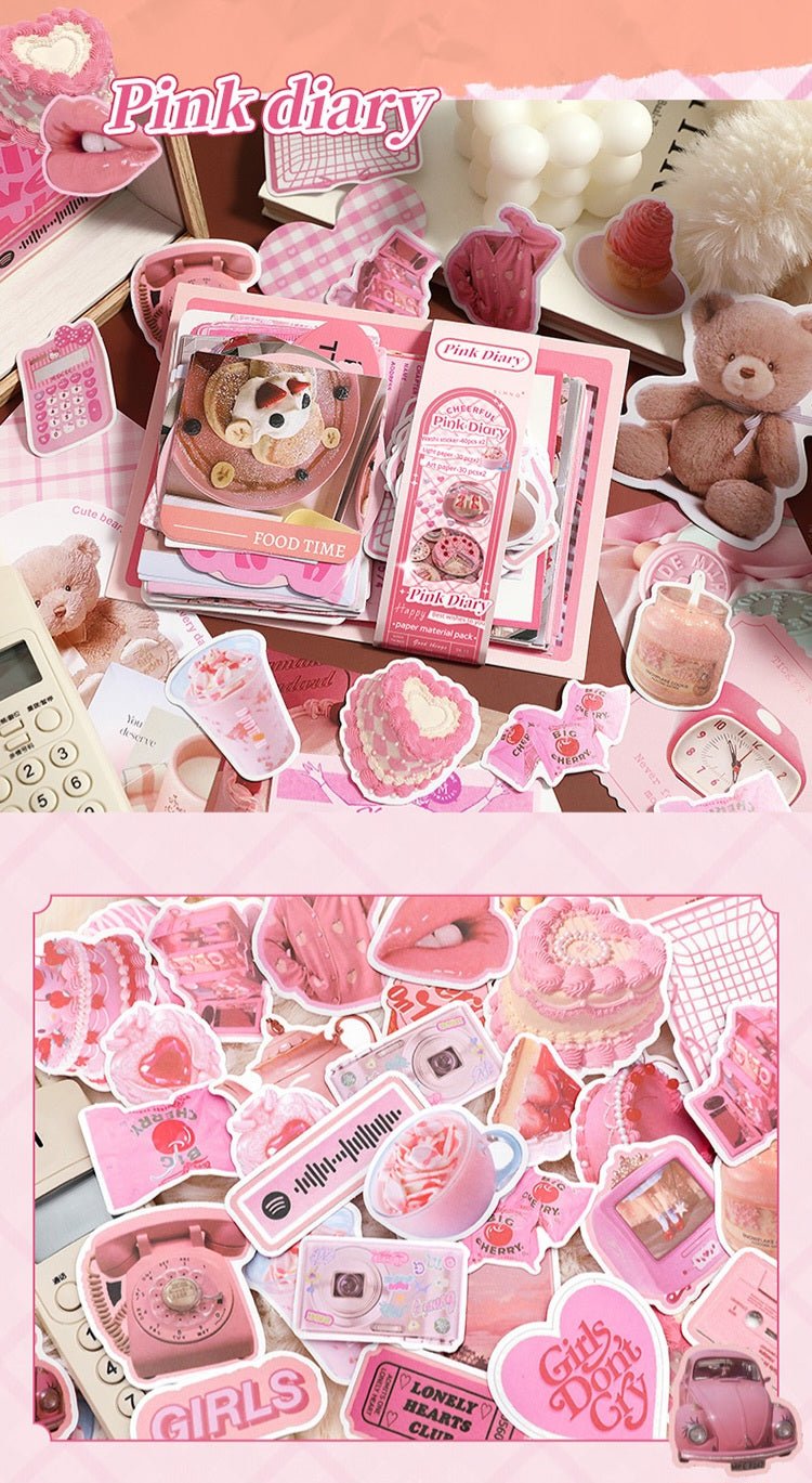 Pink Diary Journal Scrapbook Pack - The Kawaii Nest
