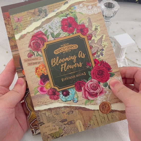 video of flower and butterfly journal sticker books