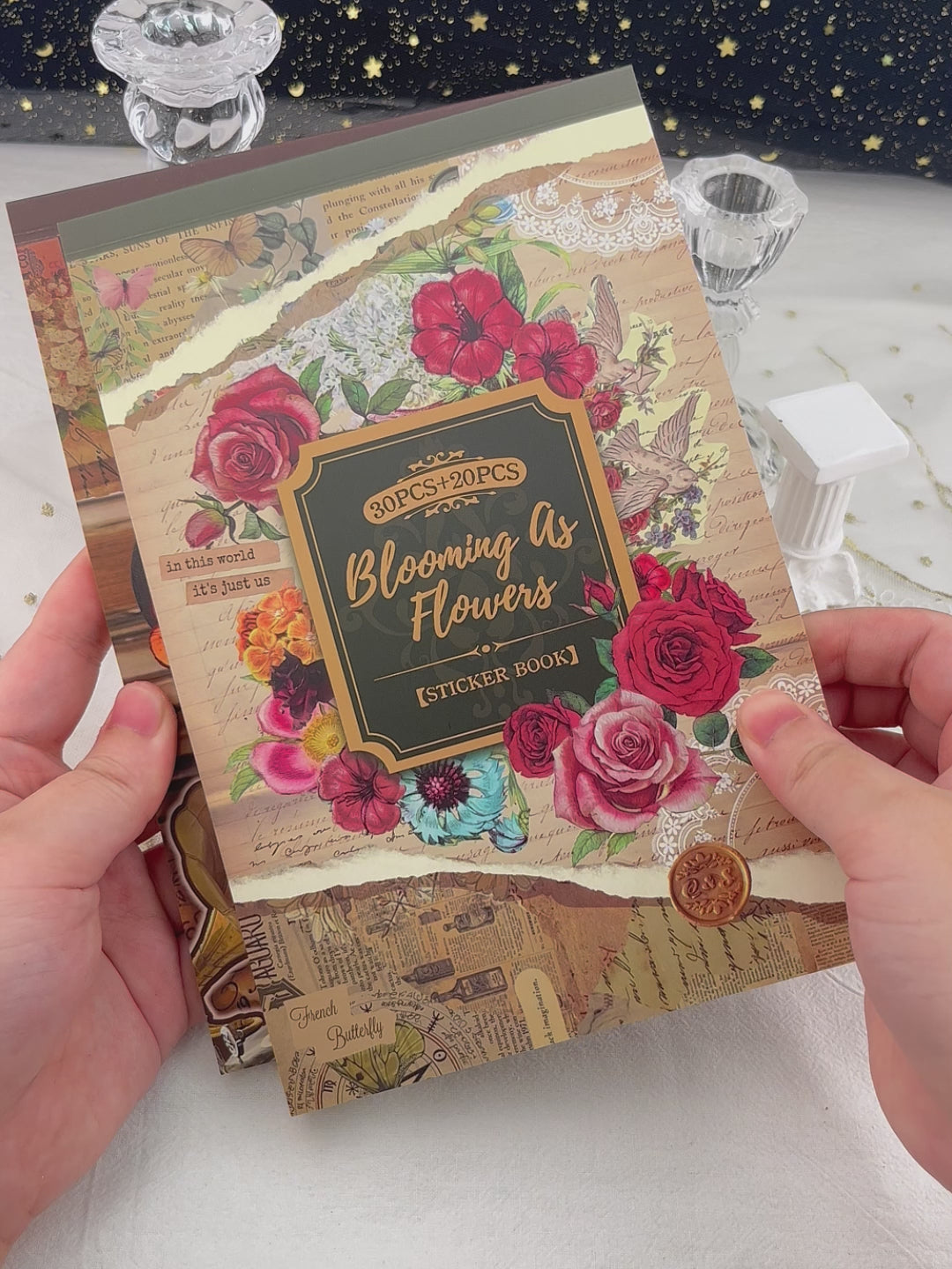 video of flower and butterfly journal sticker books