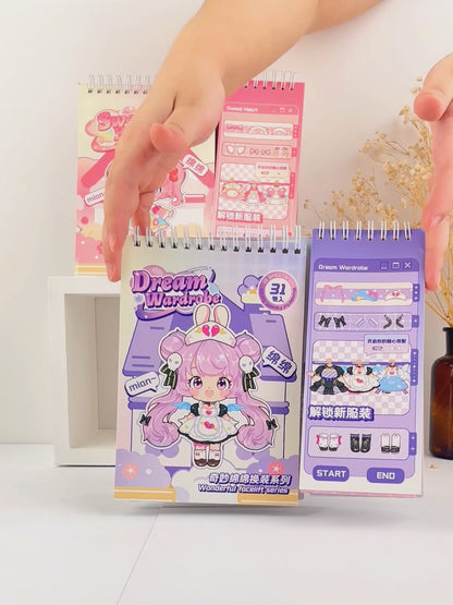 Kawaii Fashion Delight ~ Dress-Up Dolls Flip Books