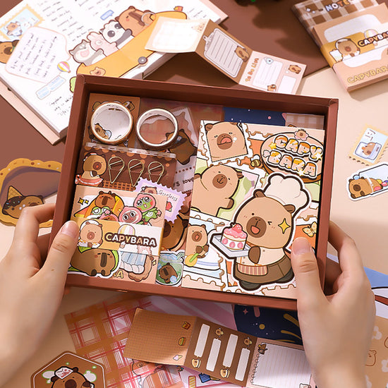 capybara journal set video showcase of items