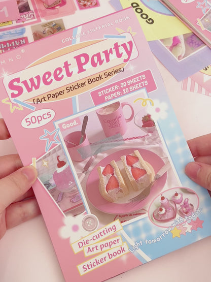 Sweet Party ~ Washi Sticker and Journaling Paper Book ~ 50 Pages