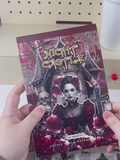 Gothic Night Castle ~ Washi Sticker and Journaling Paper Book ~ 50 Pages