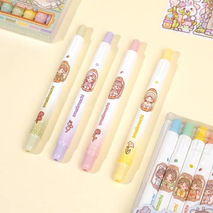 Small Mochi Push Tip Markers - 6 Pack - The Kawaii Nest