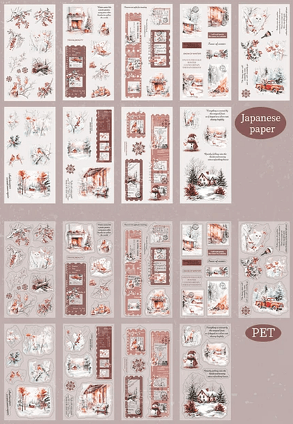 Snow Collection Journal Stickers – Washi & P.E.T Pages - The Kawaii Nest