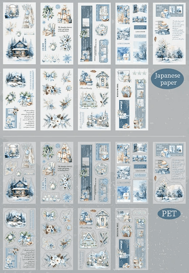 Snow Collection Journal Stickers – Washi & P.E.T Pages - The Kawaii Nest