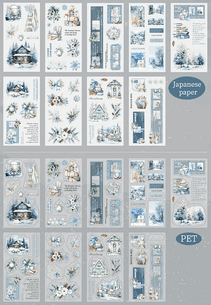 Snow Collection Journal Stickers – Washi & P.E.T Pages - The Kawaii Nest